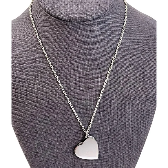 ❤️ Double Silver Heart Pendant Necklace - Picture 1 of 8